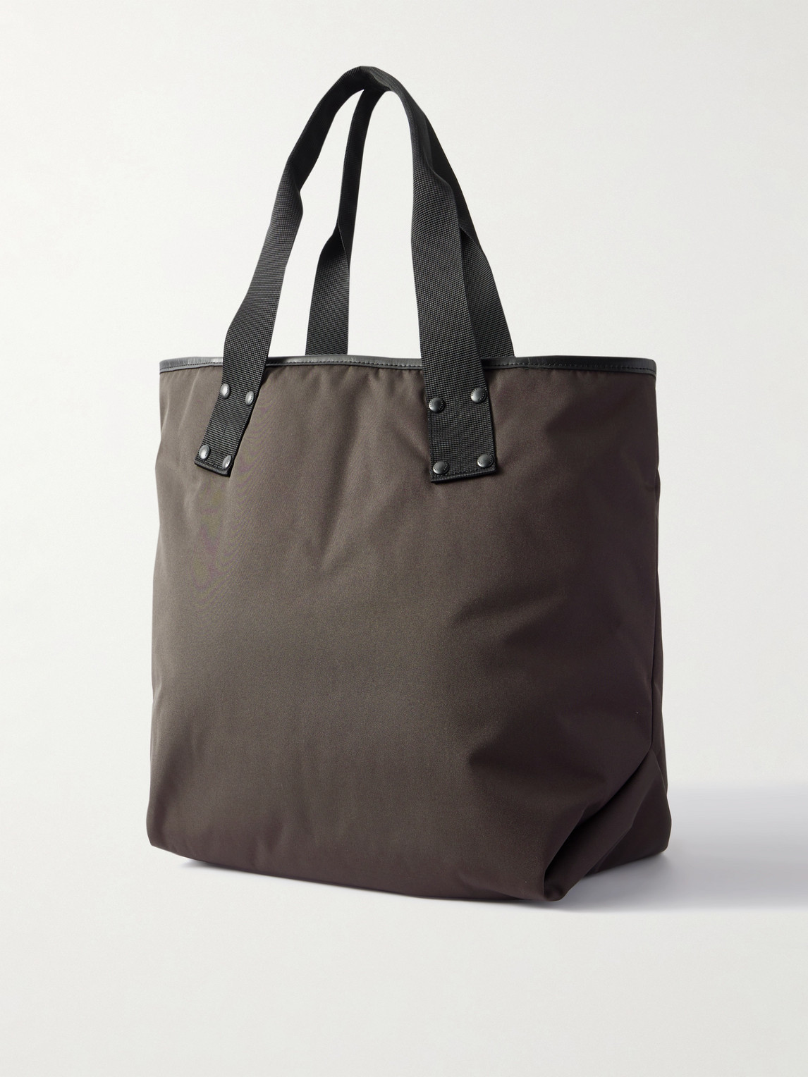 Sacai Leather-trimmed Shell Tote Bag In Brown