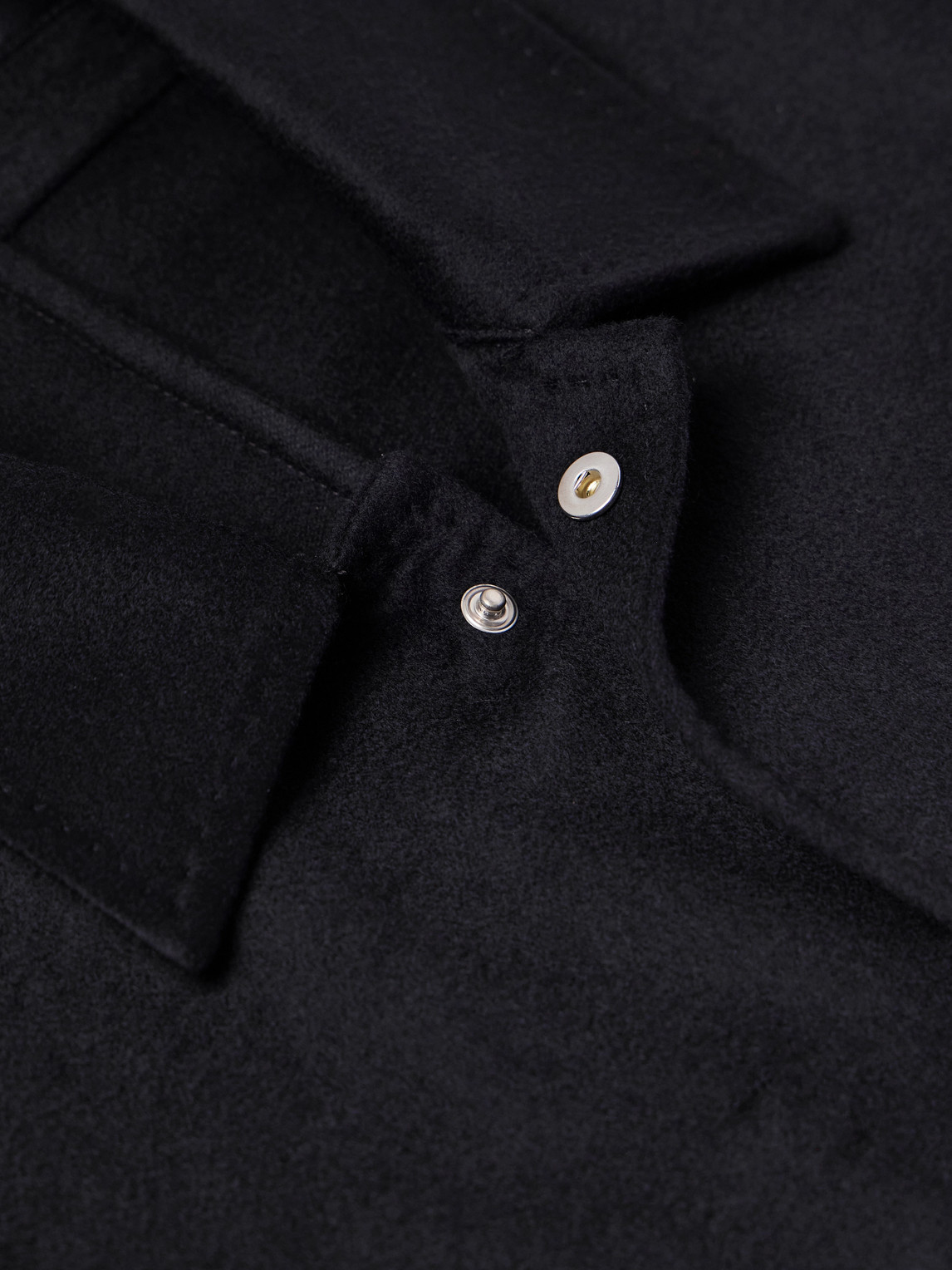 Altea Seth Cashmere-felt Overshirt In Blue