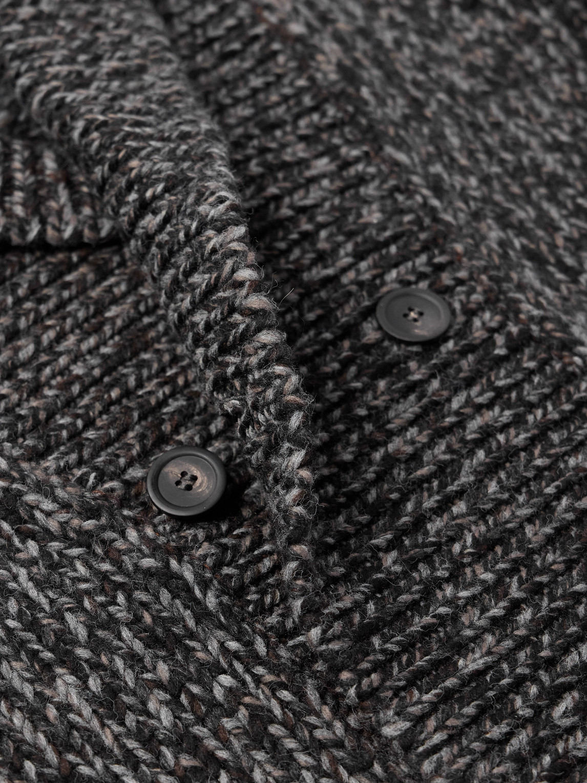 Altea Shawl-collar Double-breasted Knitted Cardigan In Black