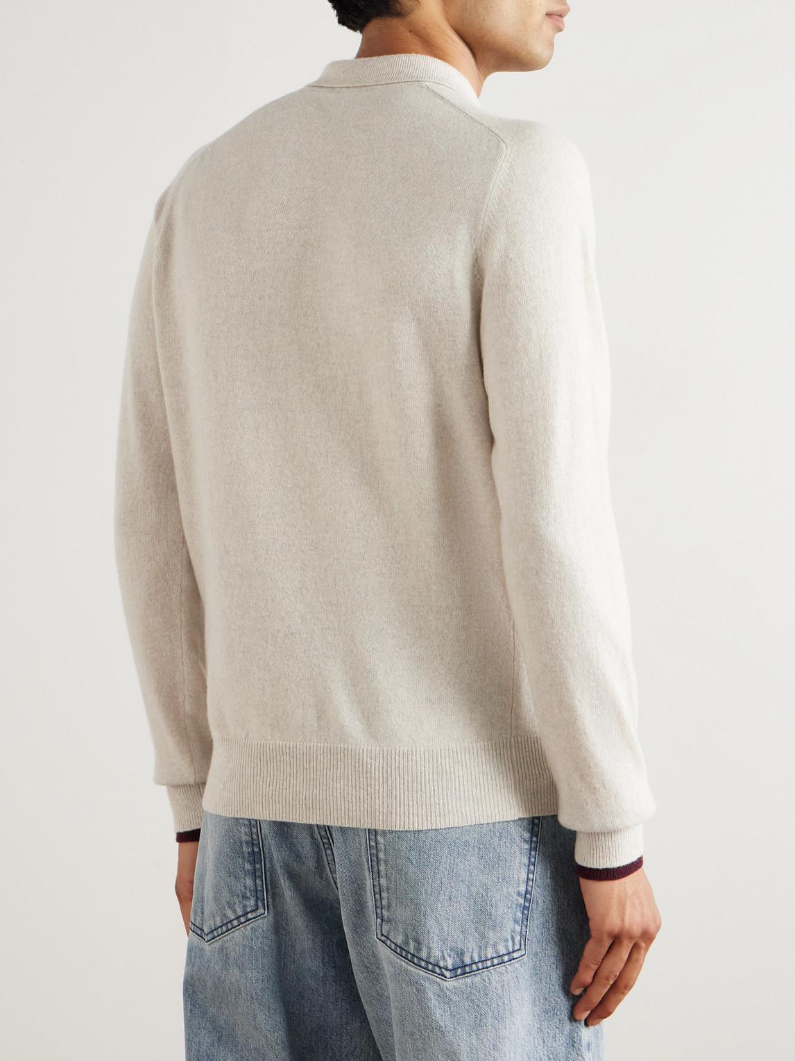 Altea Wool And Cashmere-blend Polo Shirt In Neutral