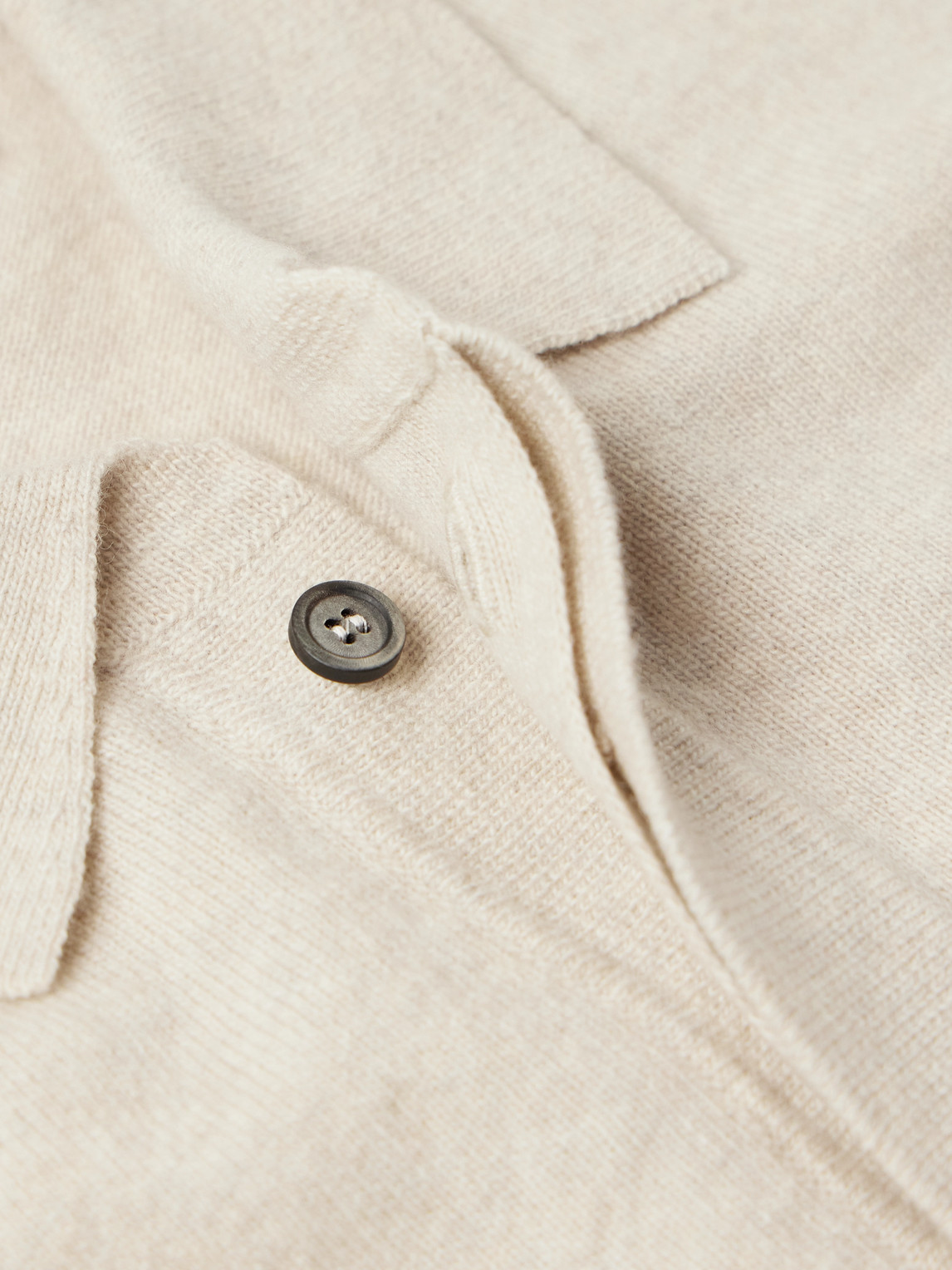 Altea Wool And Cashmere-blend Polo Shirt In Neutral