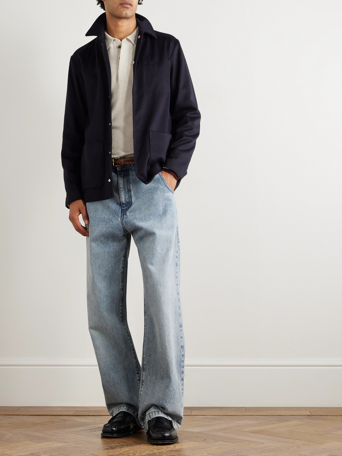 Altea Wool And Cashmere-blend Polo Shirt In Neutral