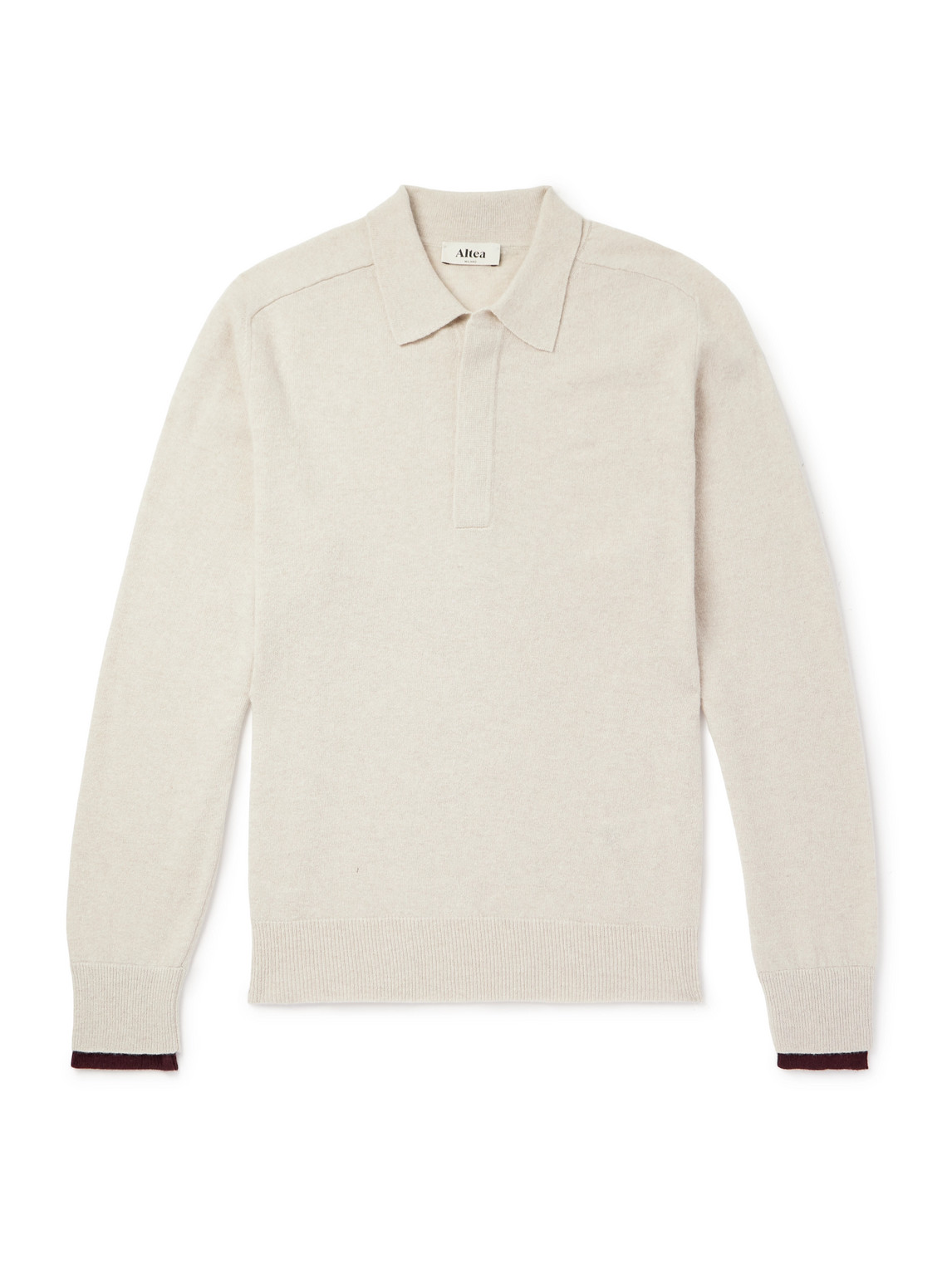 Altea Wool And Cashmere-blend Polo Shirt In Neutral