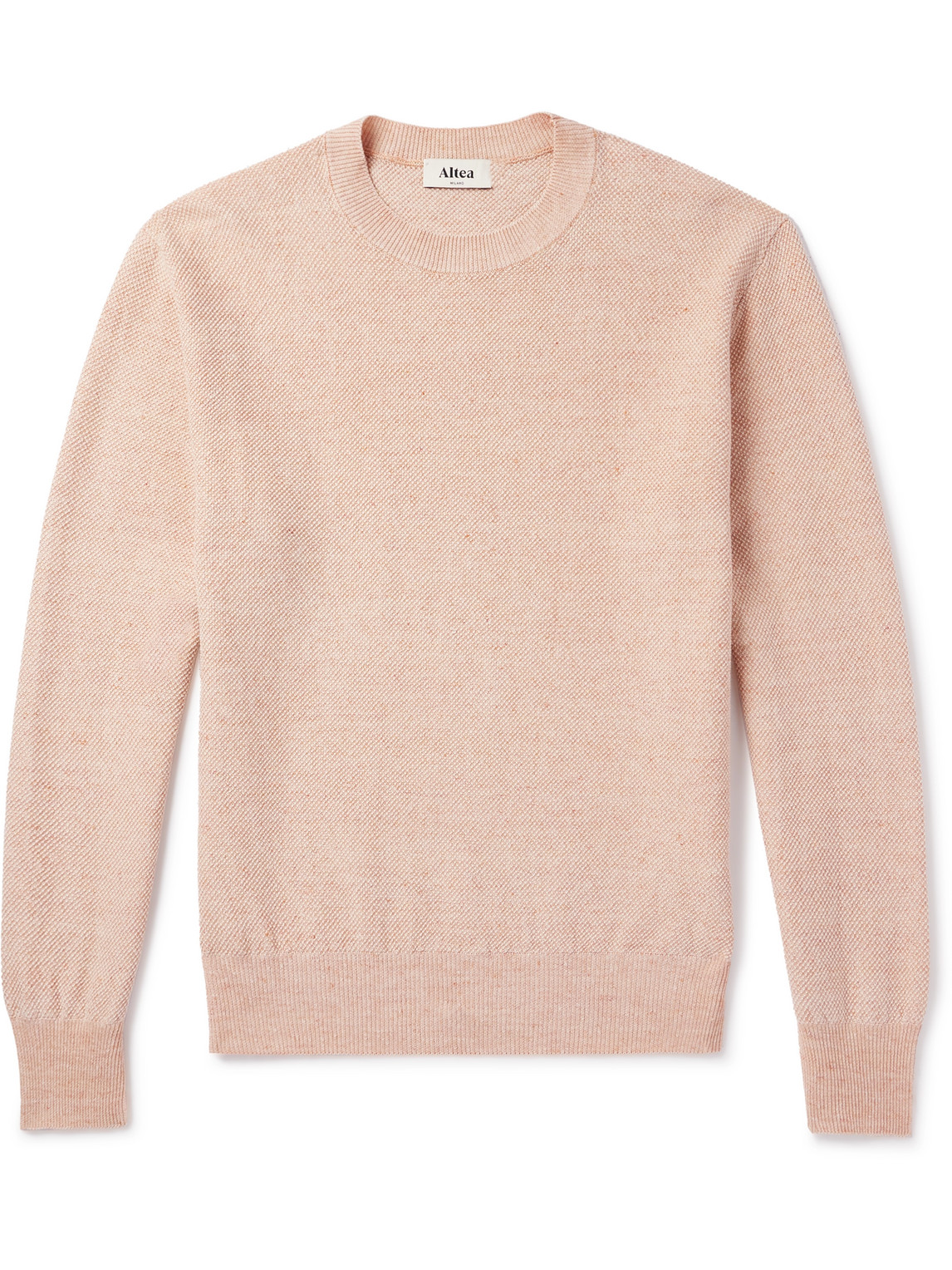 Altea Linen And Cotton-blend Piqué Sweater In Pink
