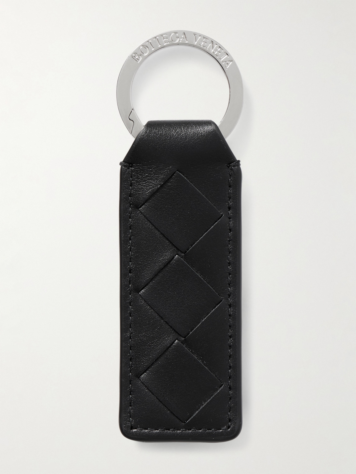 Bottega Veneta Silver-Tone and Intrecciato Leather Key Fob - Men