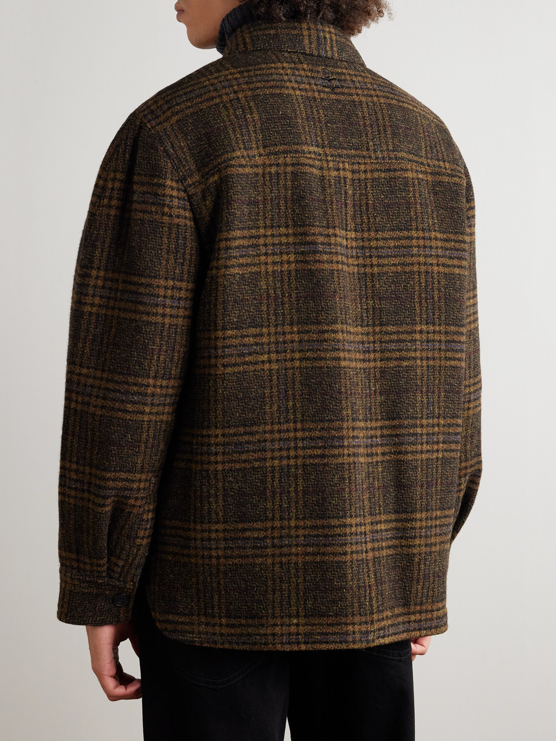 Isabel Marant Kervey Checked Virgin Wool Overshirt In Green