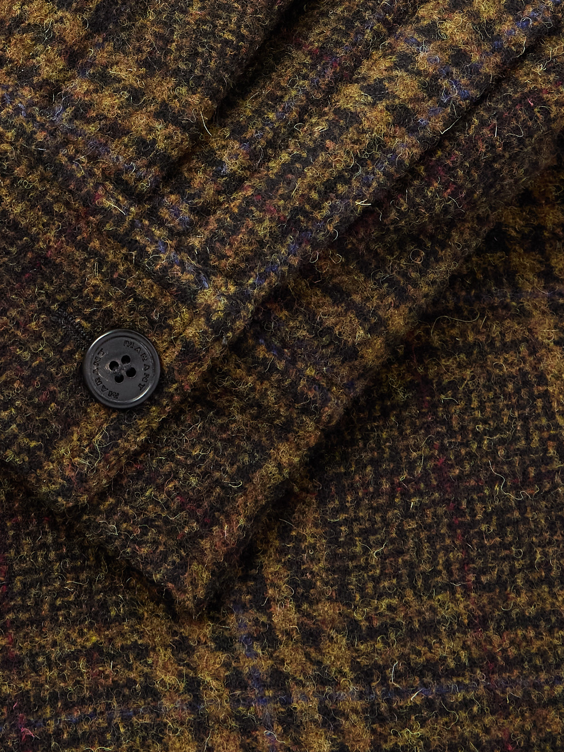 Isabel Marant Kervey Checked Virgin Wool Overshirt In Green