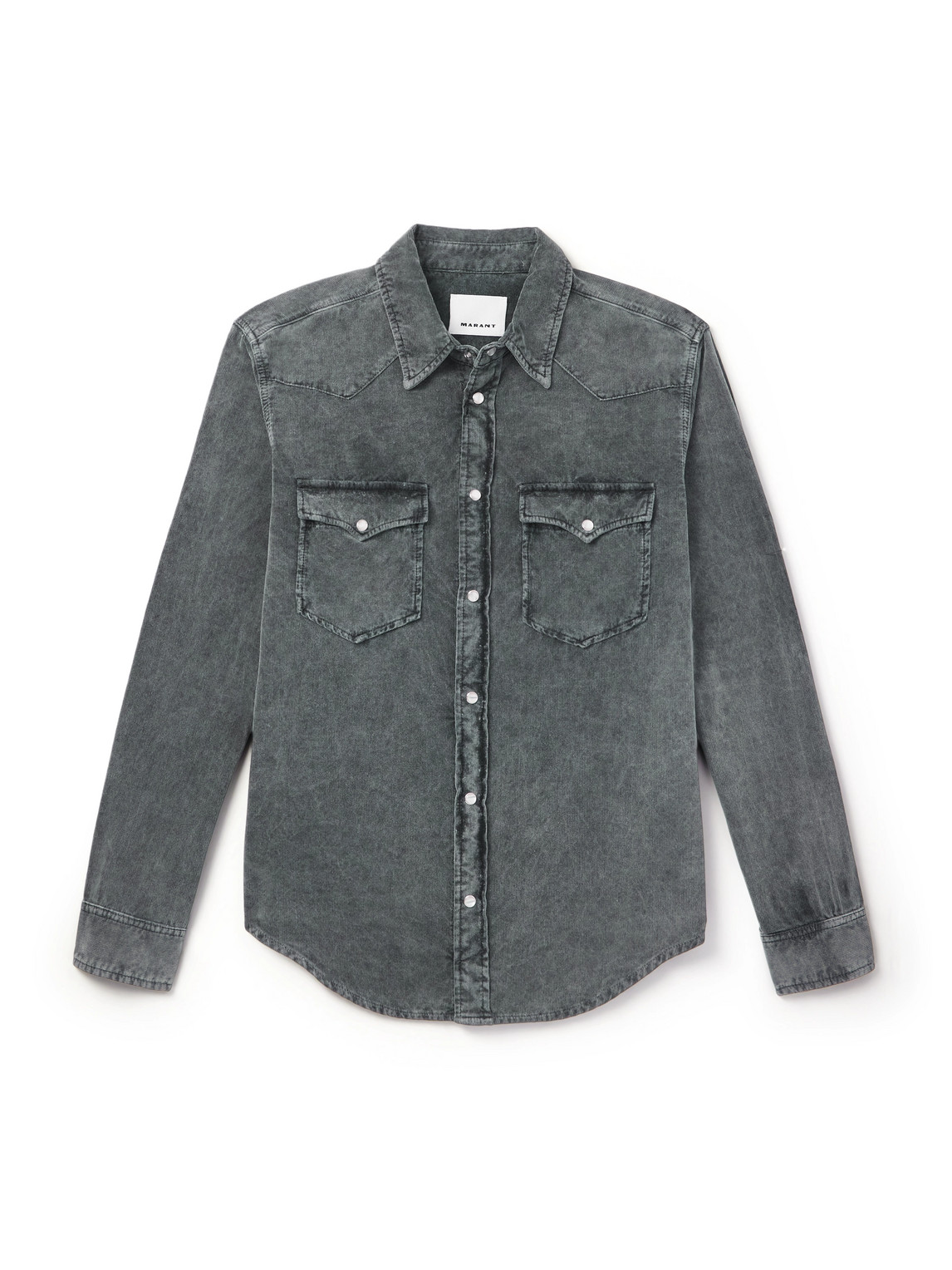 Isabel Marant Vasco Cotton-corduroy Shirt In Gray