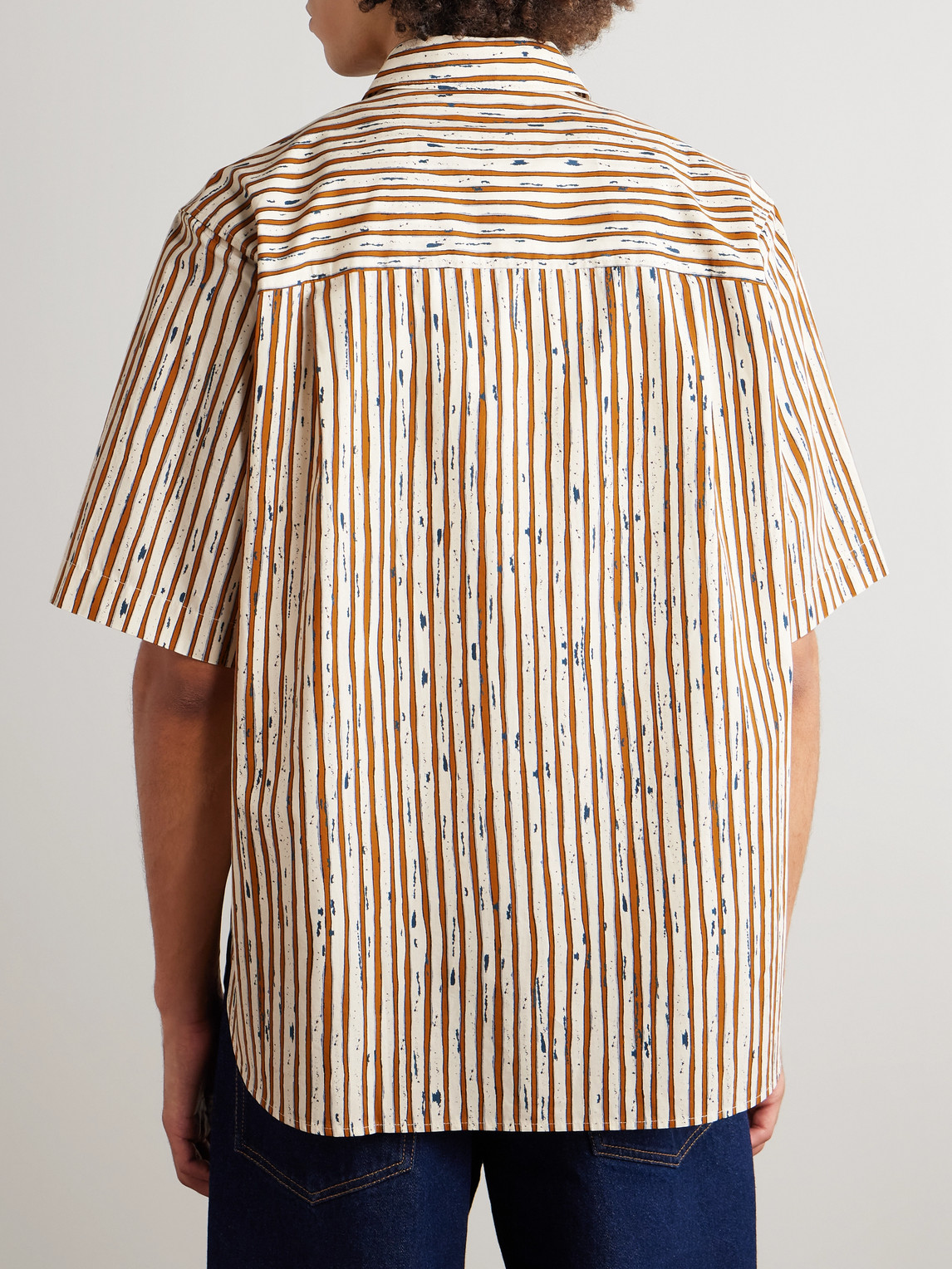 Isabel Marant Labilio Striped Cotton Shirt In Brown