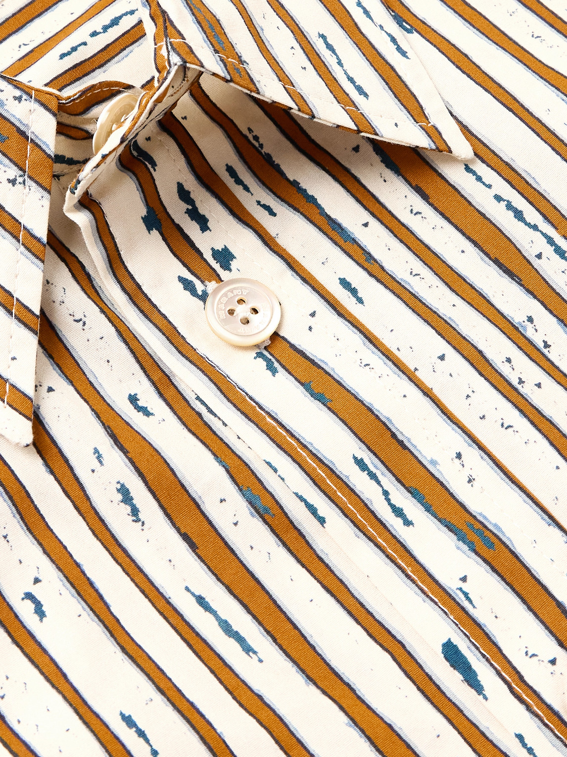 Isabel Marant Labilio Striped Cotton Shirt In Brown