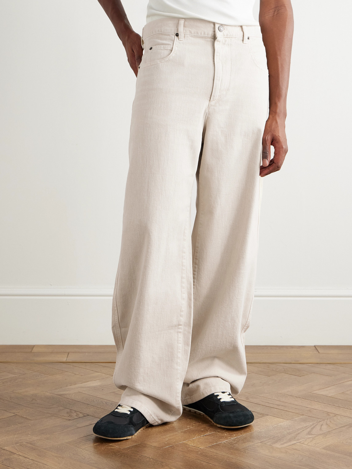 Isabel Marant Jameson Wide-leg Jeans In Neutral