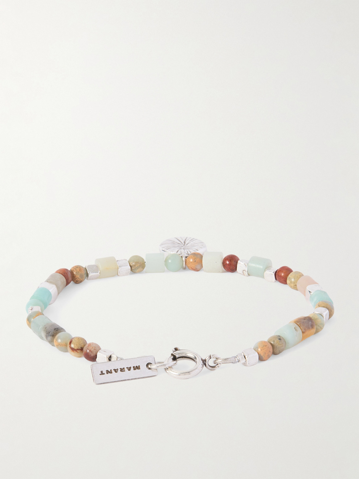 Isabel Marant Silver-tone And Jasper Beaded Bracelet In Green