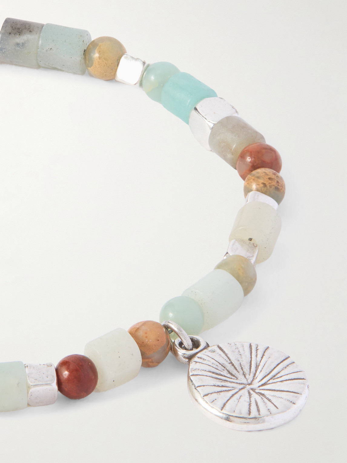 Isabel Marant Silver-tone And Jasper Beaded Bracelet In Green