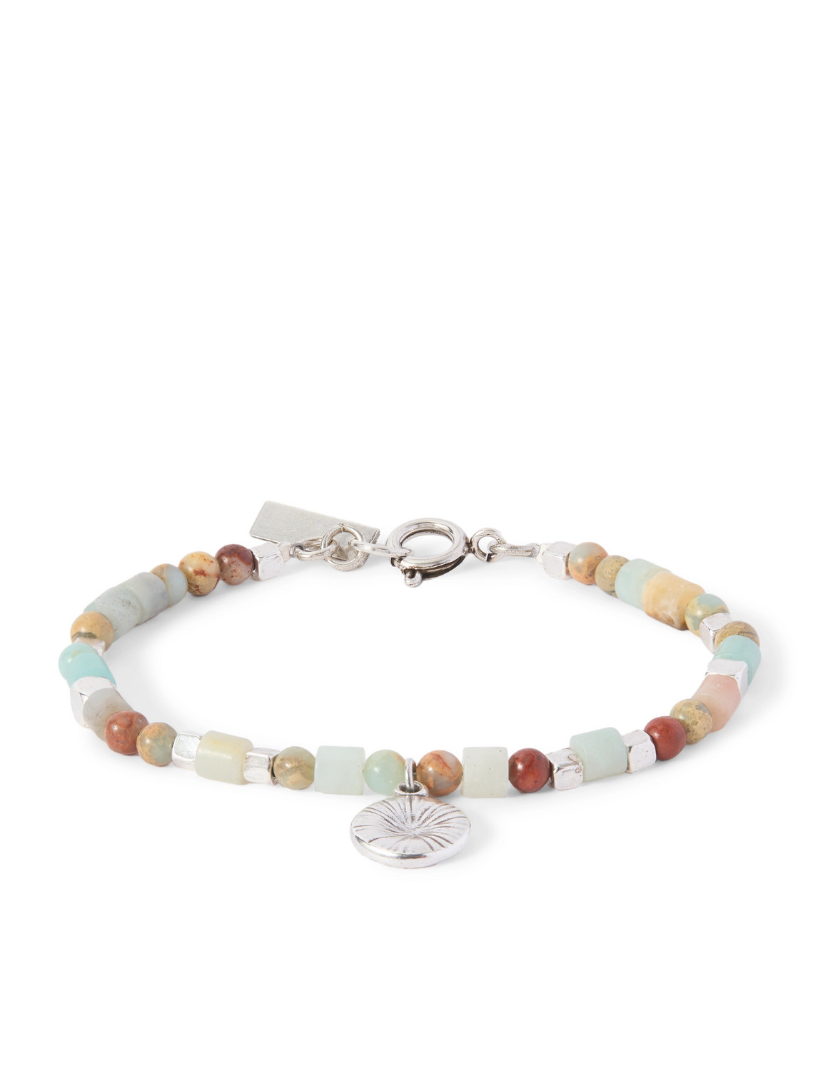 Isabel Marant Silver-tone And Jasper Beaded Bracelet In Green