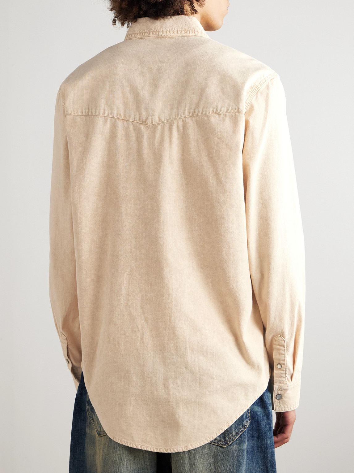 Isabel Marant Vasco Cotton Western Shirt In Neutral
