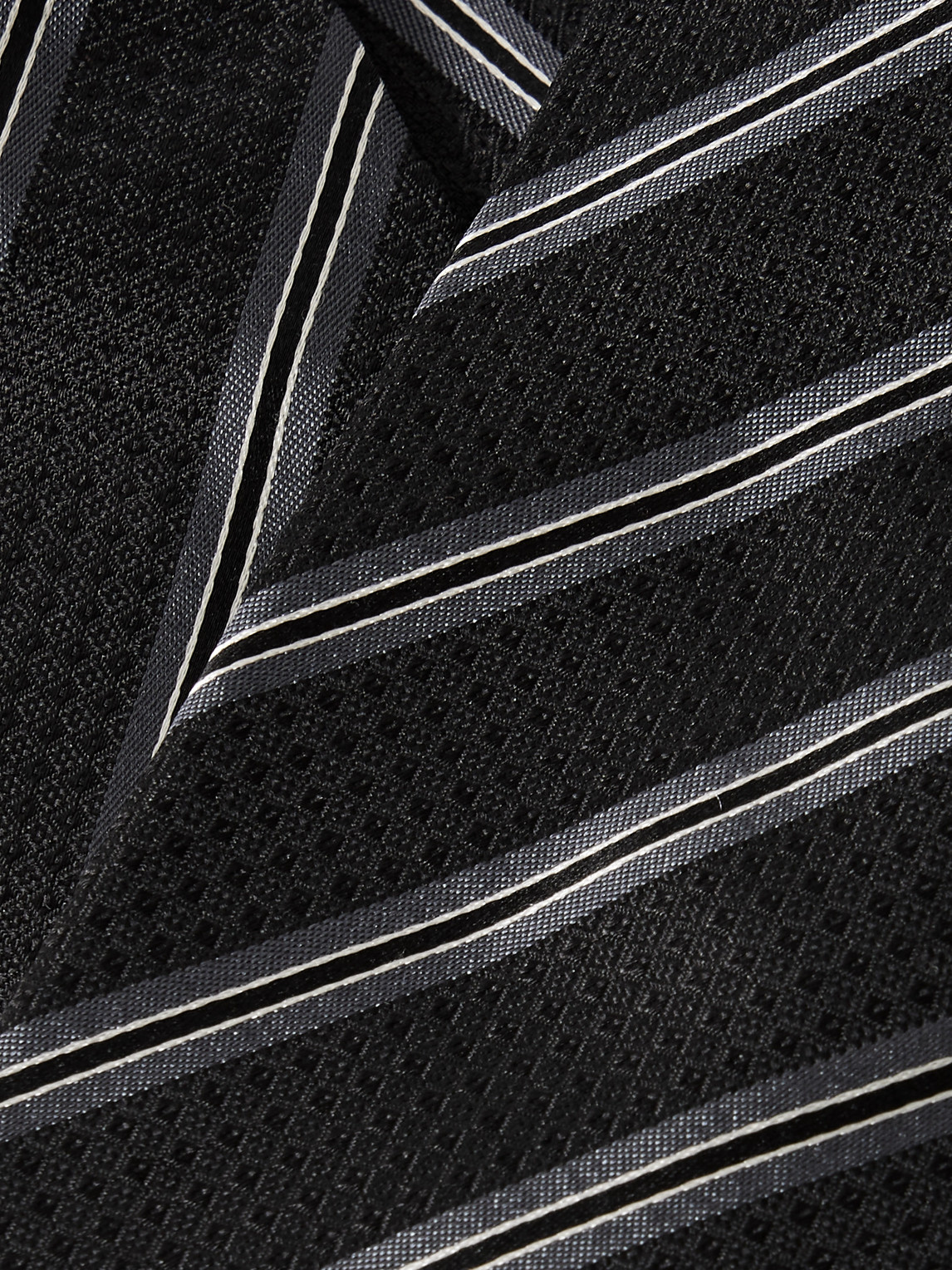 Mfpen 6cm Striped Silk Tie In Black