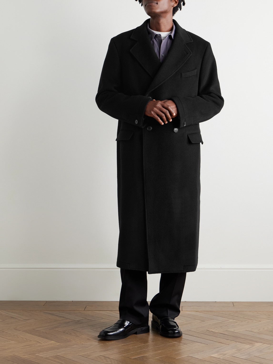 Conference Double-Breasted Recycled-Wool Coat