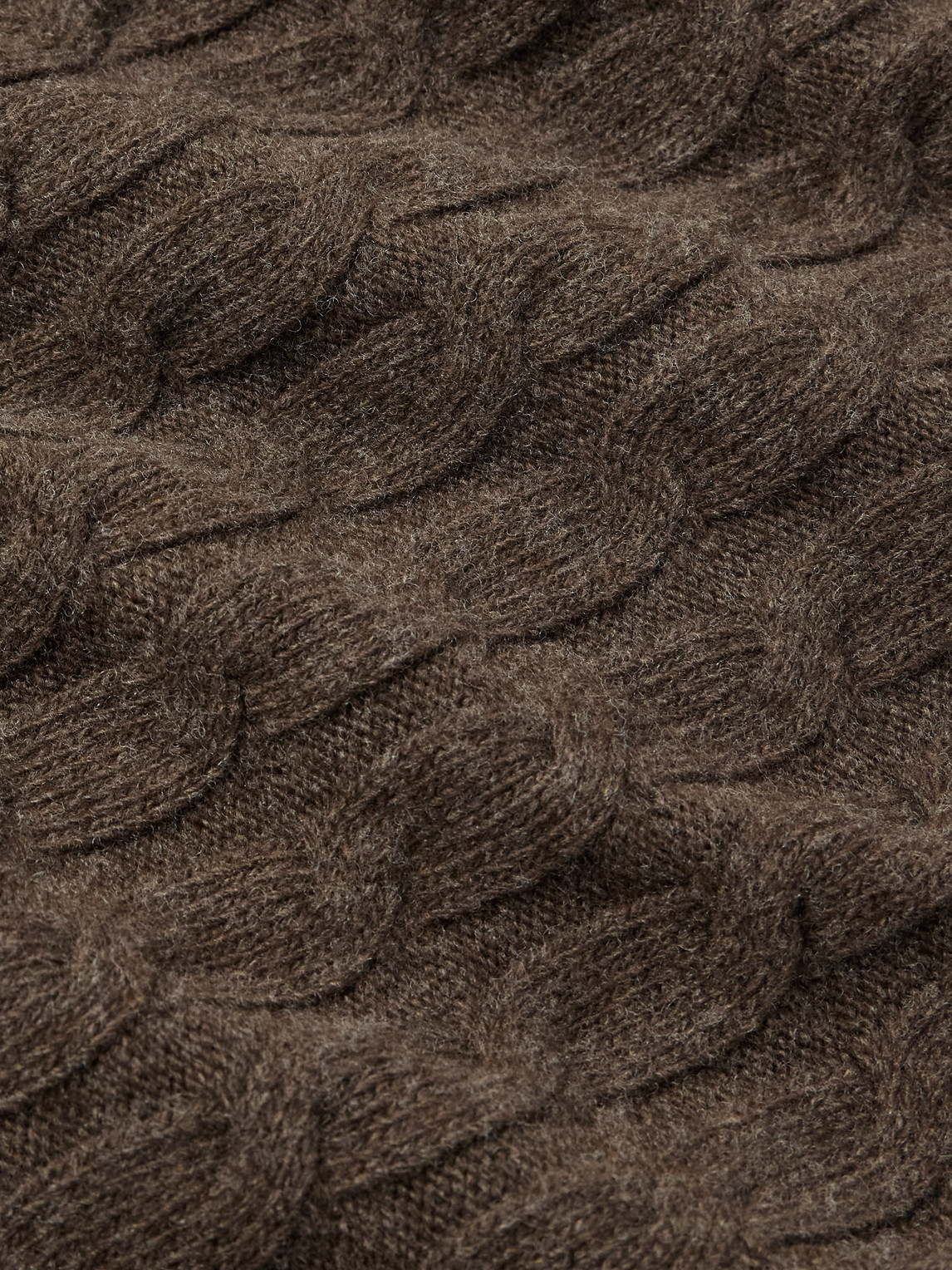 Mfpen Editor Cable-knit Wool Zip-up Cardigan In Brown