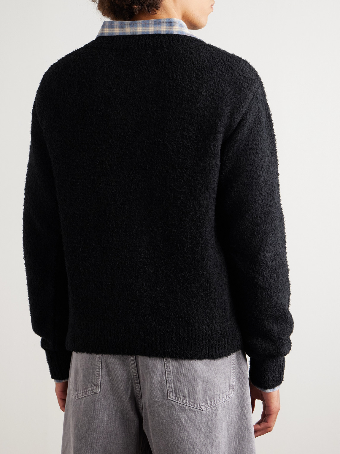 Mfpen Combed Organic Cotton Sweater In Black