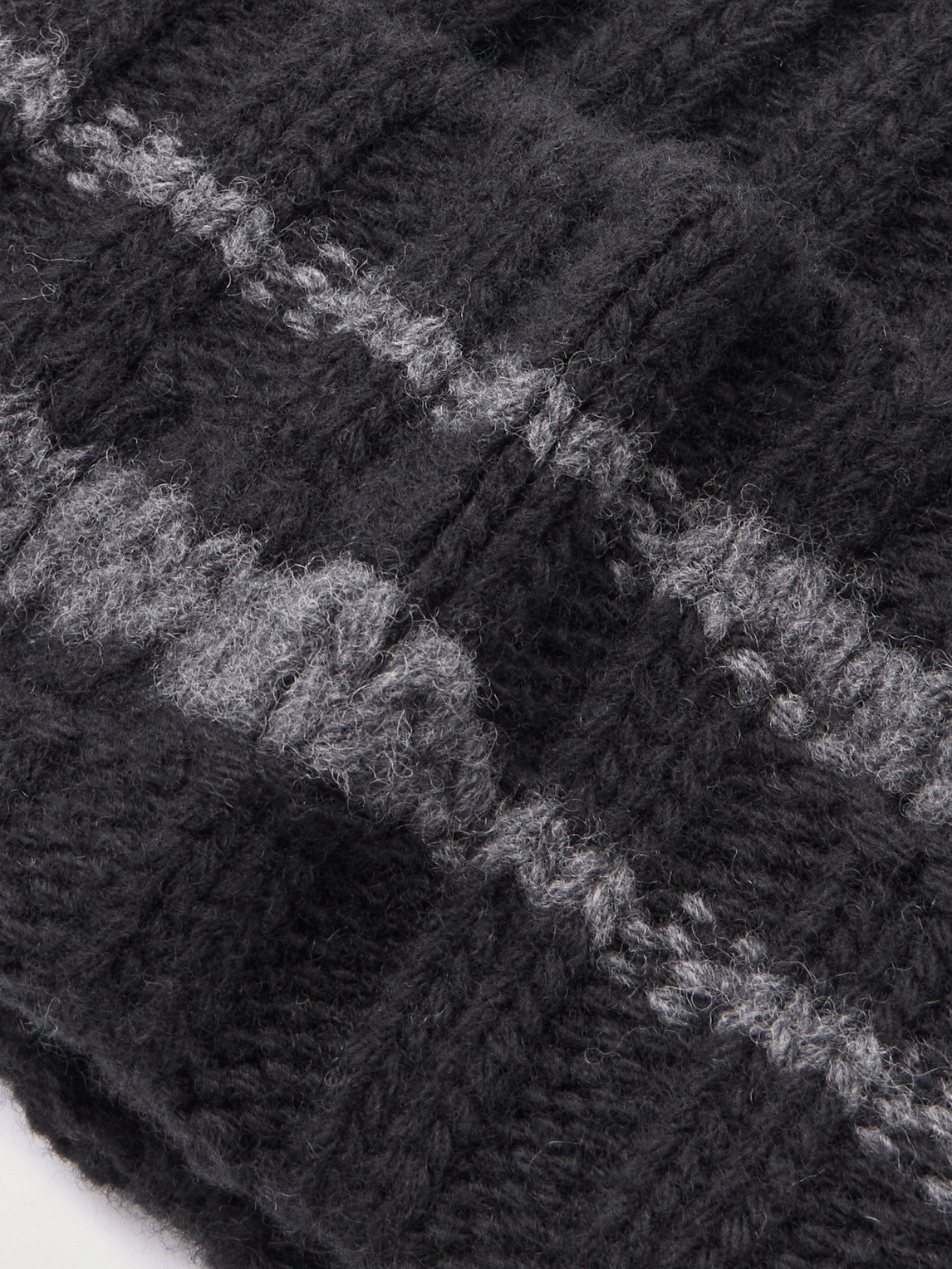 Mfpen Court Ribbed Wool Beanie In Black