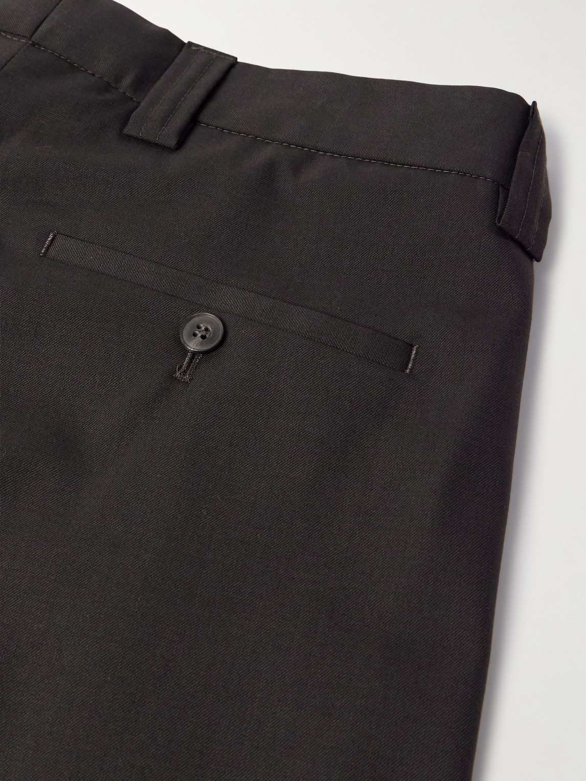 Mfpen Classic Wide-leg Pleated Wool-twill Trousers In Black