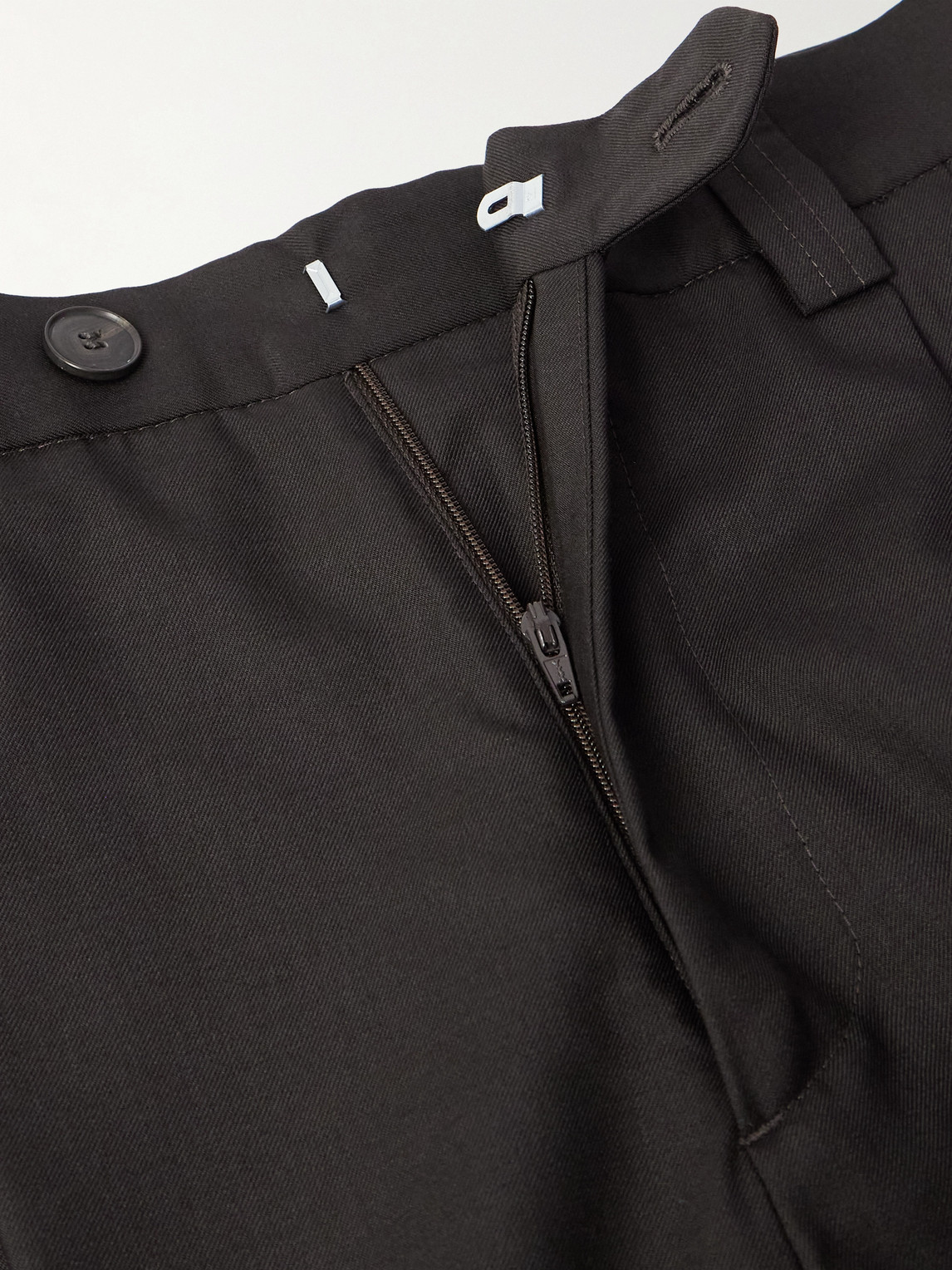 Mfpen Classic Wide-leg Pleated Wool-twill Trousers In Black