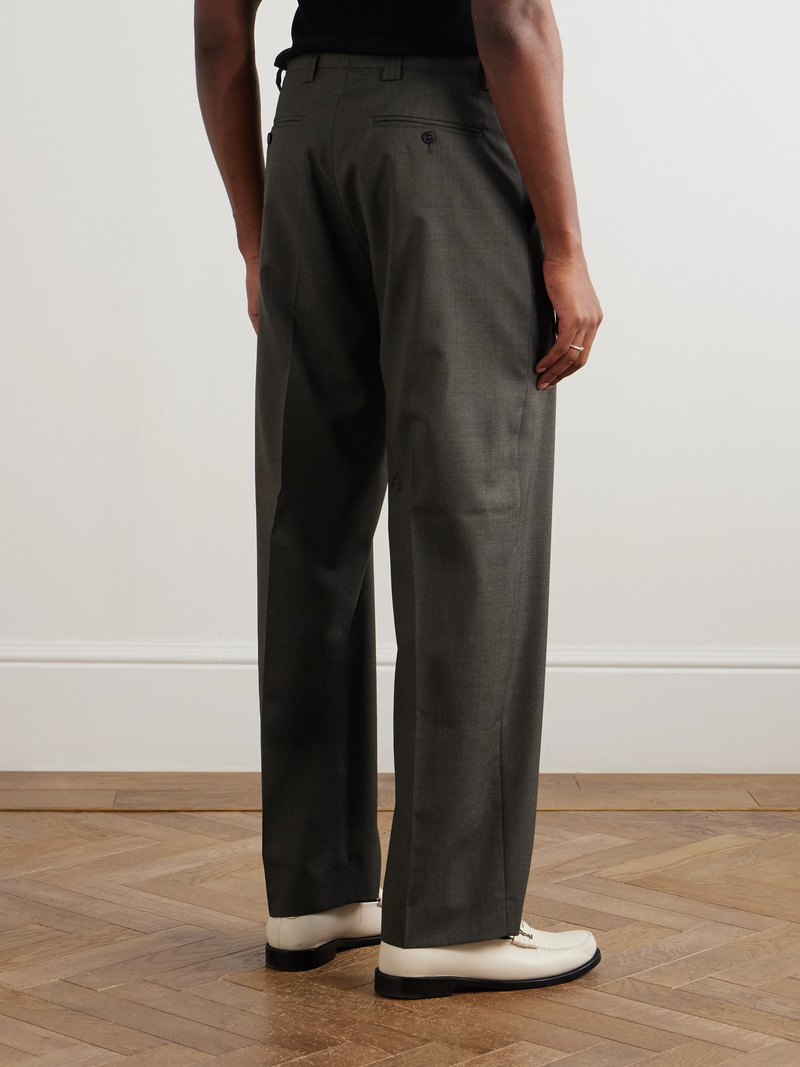 Mfpen Study Straight-leg Wool Trousers In Gray
