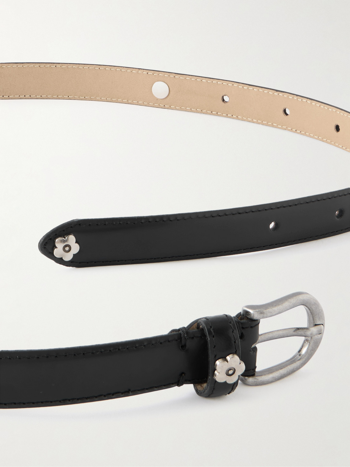 Mfpen Purpose 2cm Embellished Glossed-leather Belt In Black