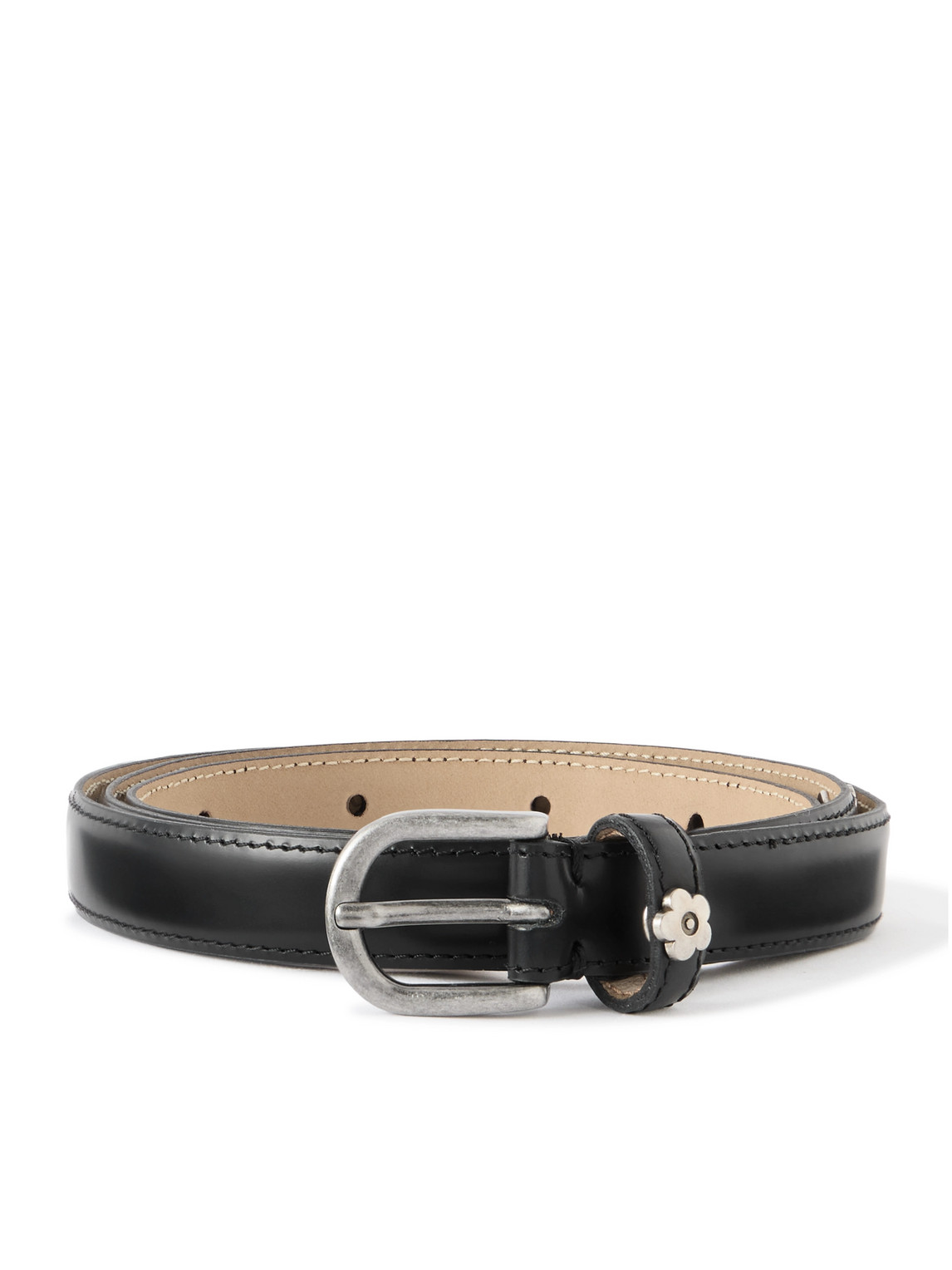 Mfpen Purpose 2cm Embellished Glossed-leather Belt In Black