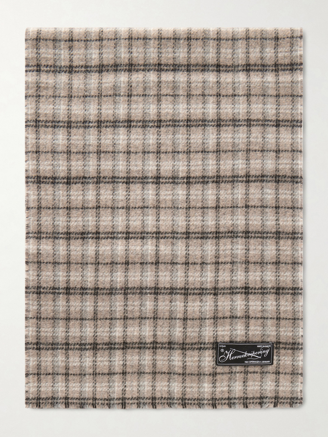 mfpen Appliquéd Checked Double-Faced Wool-Blend Scarf - Men