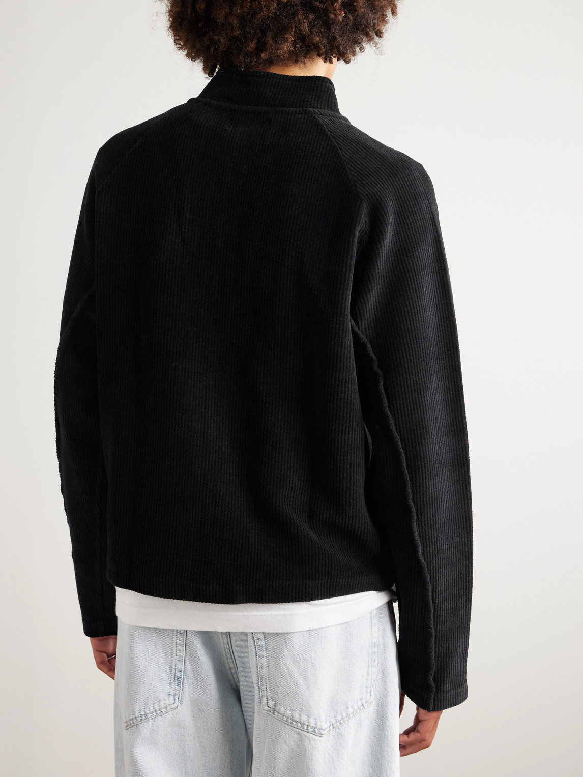 Mfpen Leisure Cotton Zip-up Sweater In Black