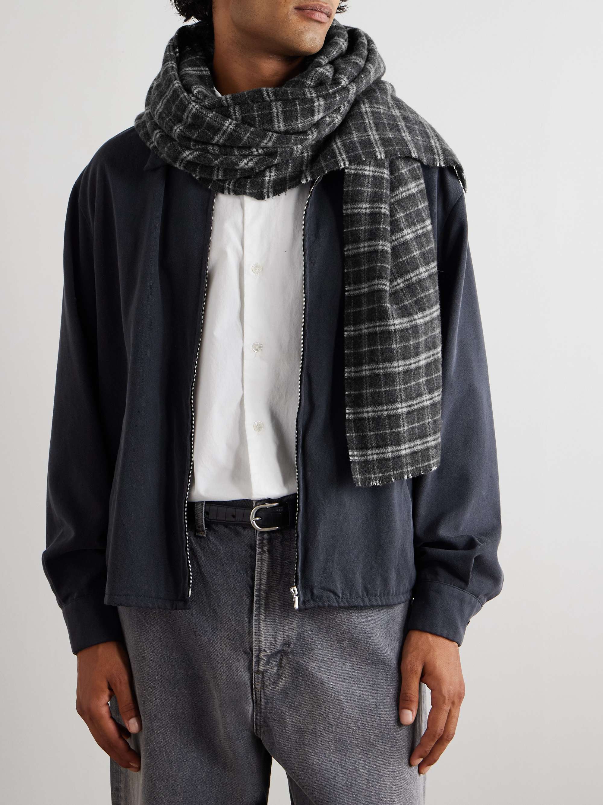 MFPEN Checked Brushed Wool Scarf for Men | MR PORTER