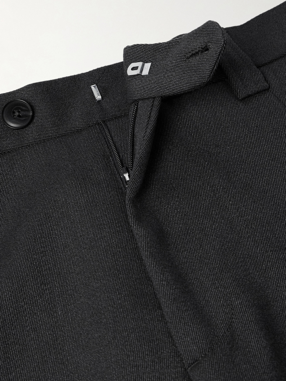 Mfpen Service Wide-leg Pleated Virgin Wool-twill Trousers In Gray
