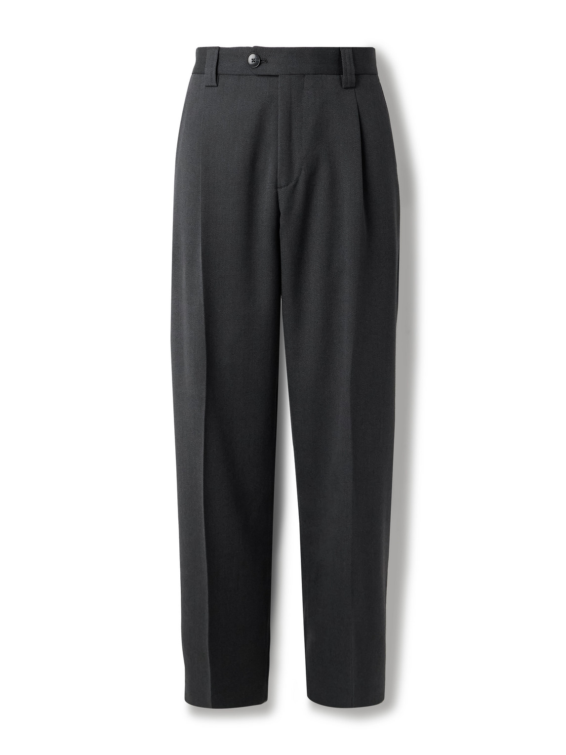 Mfpen Service Wide-leg Pleated Virgin Wool-twill Trousers In Gray
