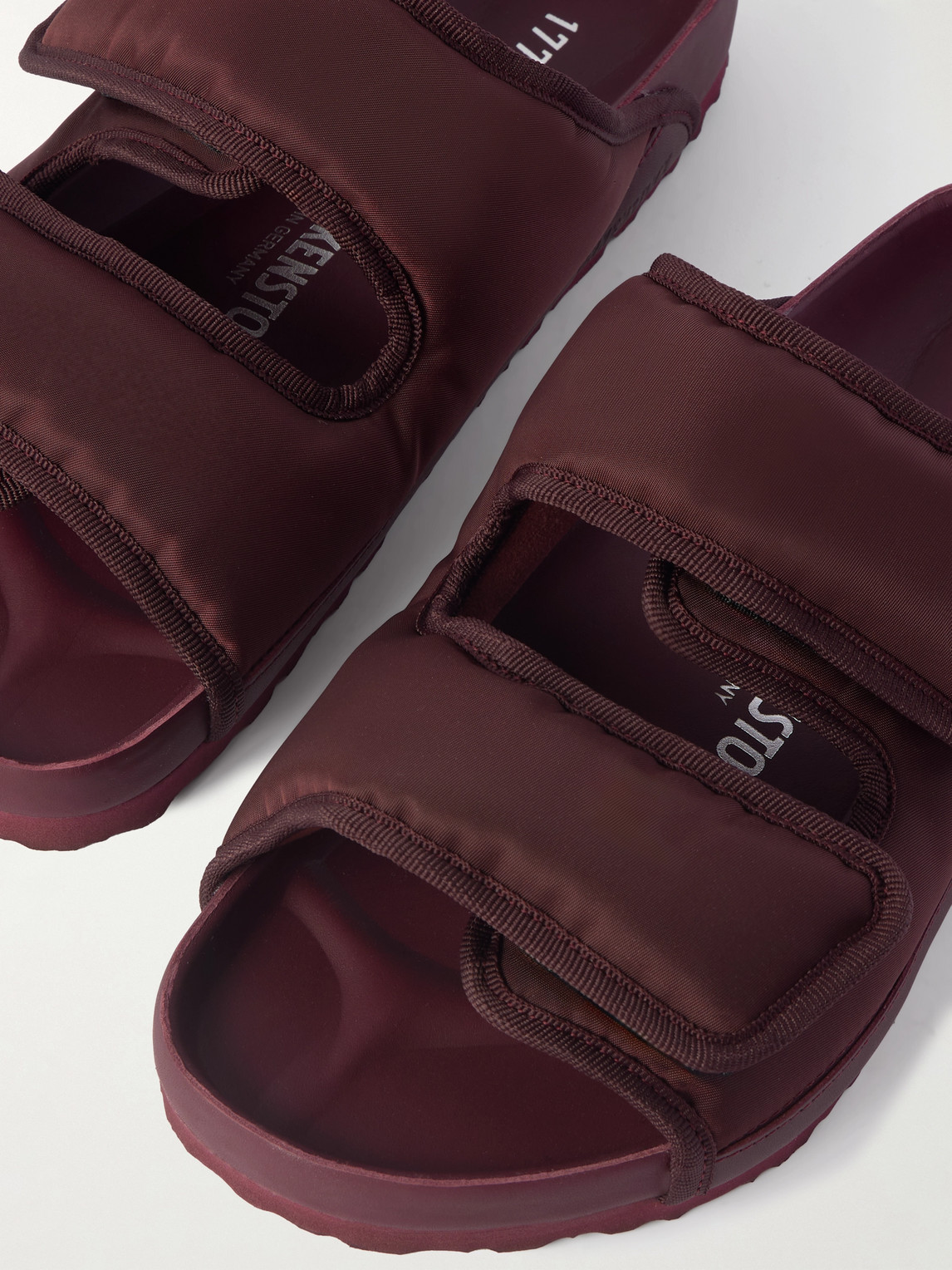 Birkenstock 1774 Arizona Cosny Nylon Double-strap Sandals In Burgundy