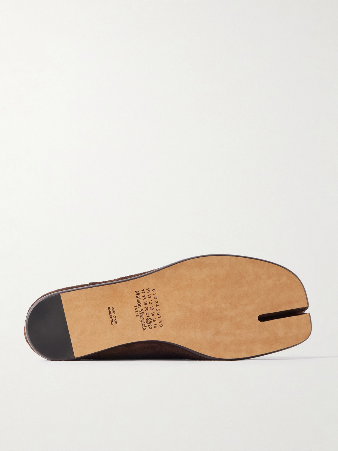 Maison Margiela Tabi Split-toe Suede Loafers In Brown