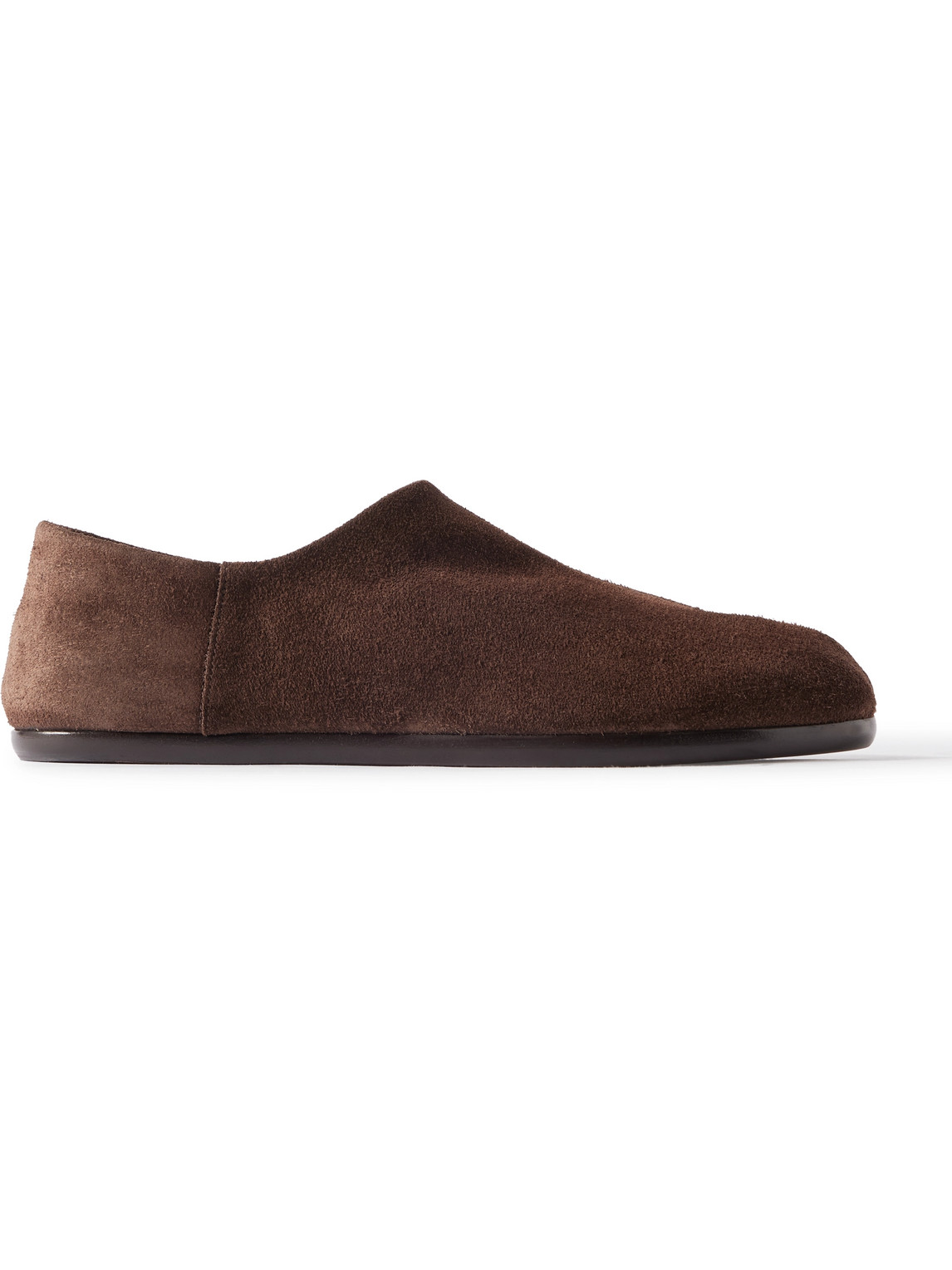 Maison Margiela Tabi Split-toe Suede Loafers In Brown