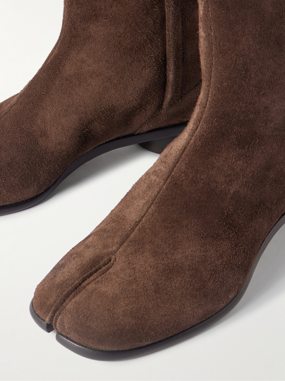 Maison Margiela Leather Tabi Ankle Boots 30 In Brown
