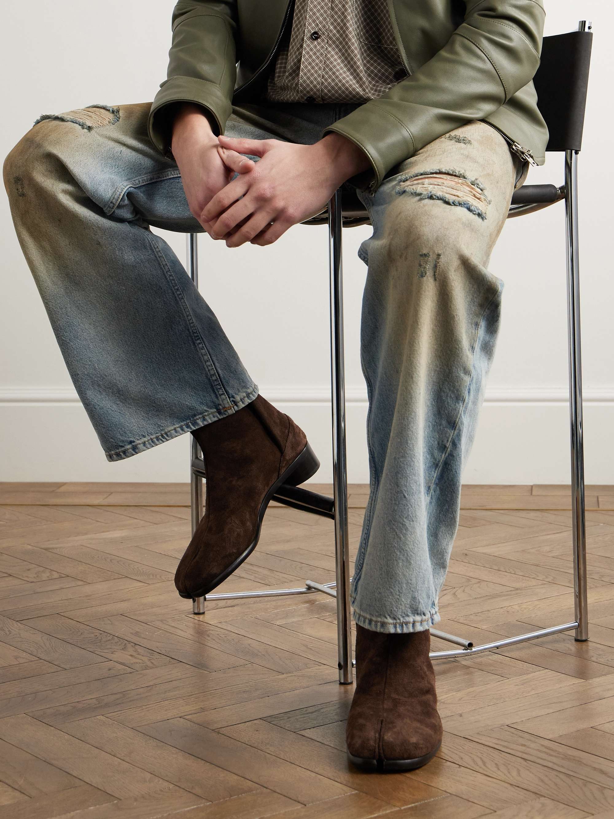 MAISON MARGIELA Tabi Suede Boots for Men | MR PORTER