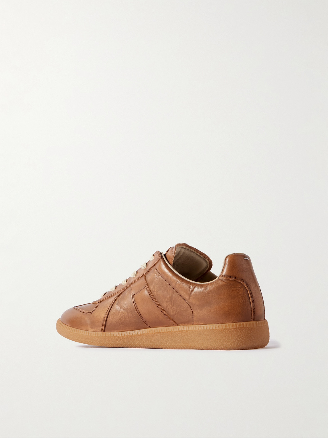 Maison Margiela Margiela Distressed Leather Replica Sneaker Brown In Brown