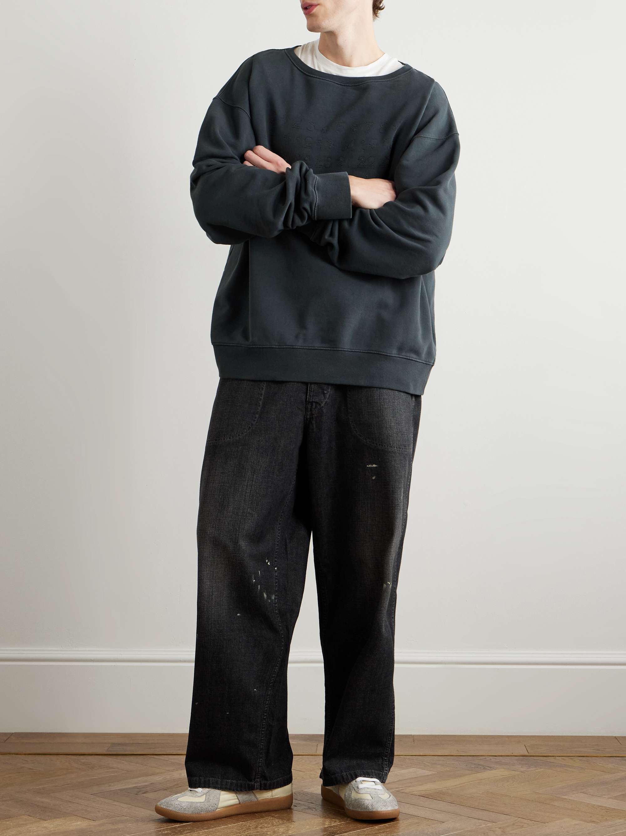 MAISON MARGIELA コットン ストレートパンツ ペイント MAISON MARGIELA コットン ストレートパンツ ペイント