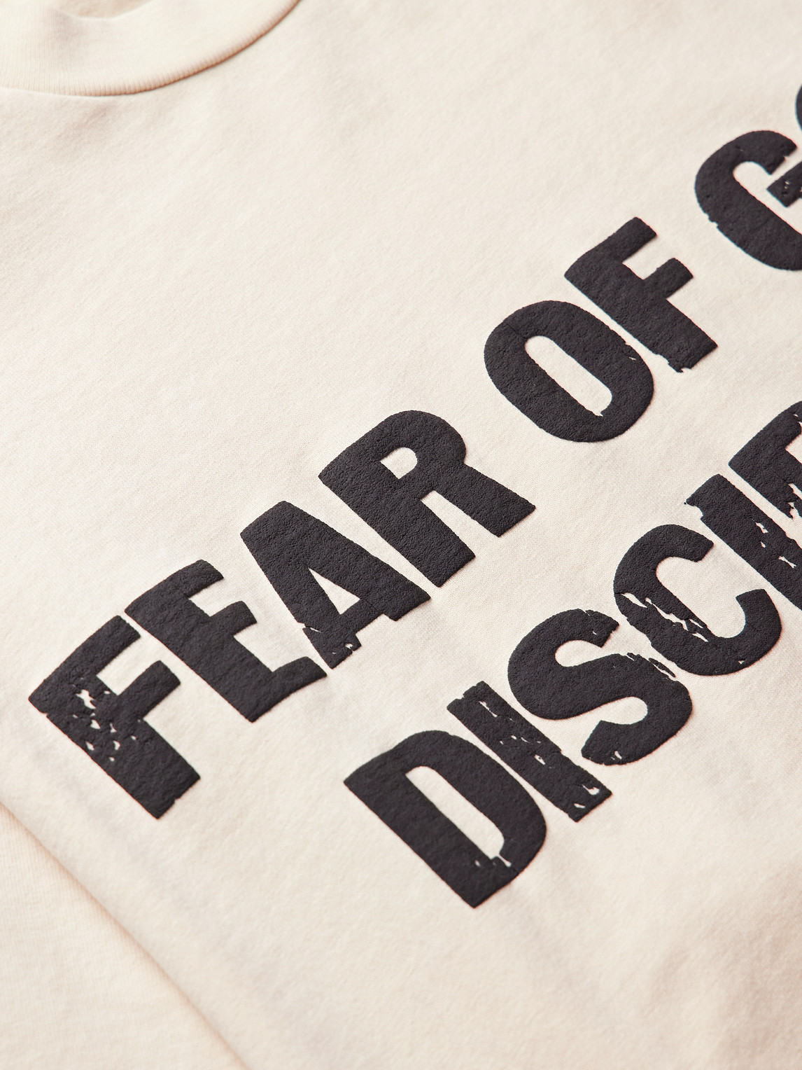 Fear Of God Disciple Oversized Logo-print Cotton-jersey T-shirt In Neutral