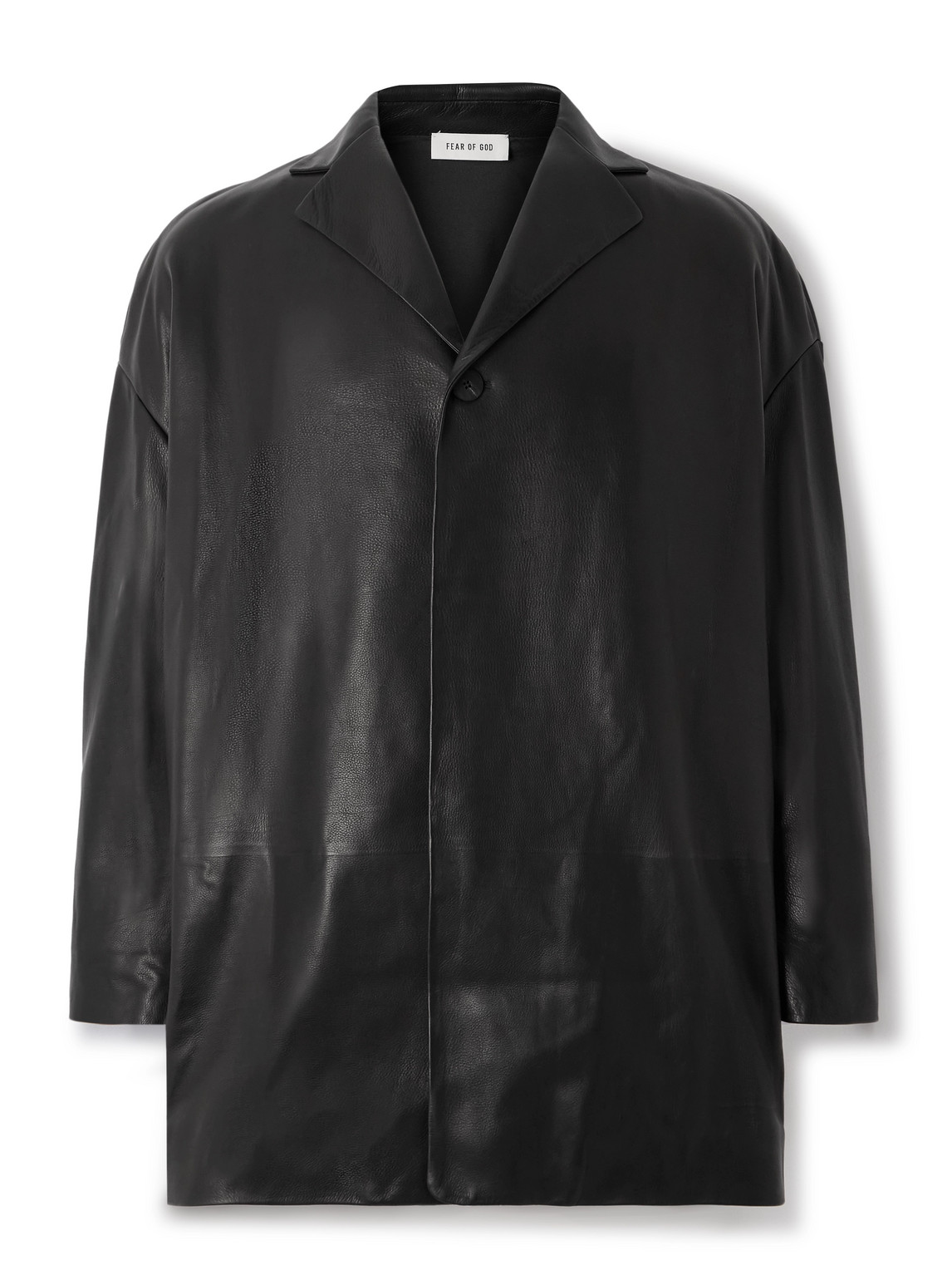 Fear Of God Full-grain Leather Jacket In Black