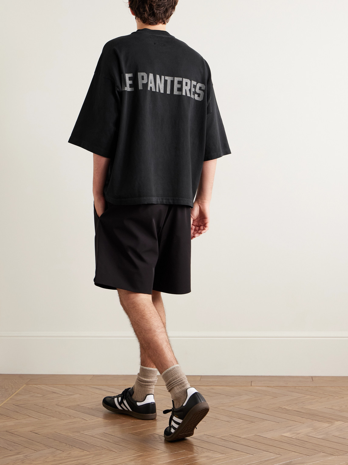 Fear Of God Les Panteres Oversized Printed Cotton-jersey T-shirt In Black