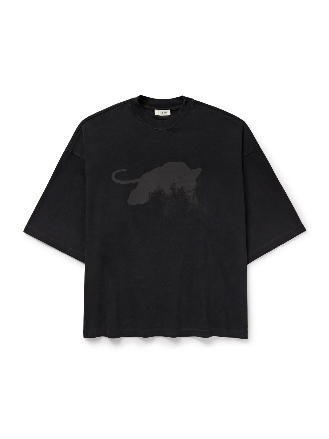 Fear Of God Les Panteres Oversized Printed Cotton-jersey T-shirt In Black