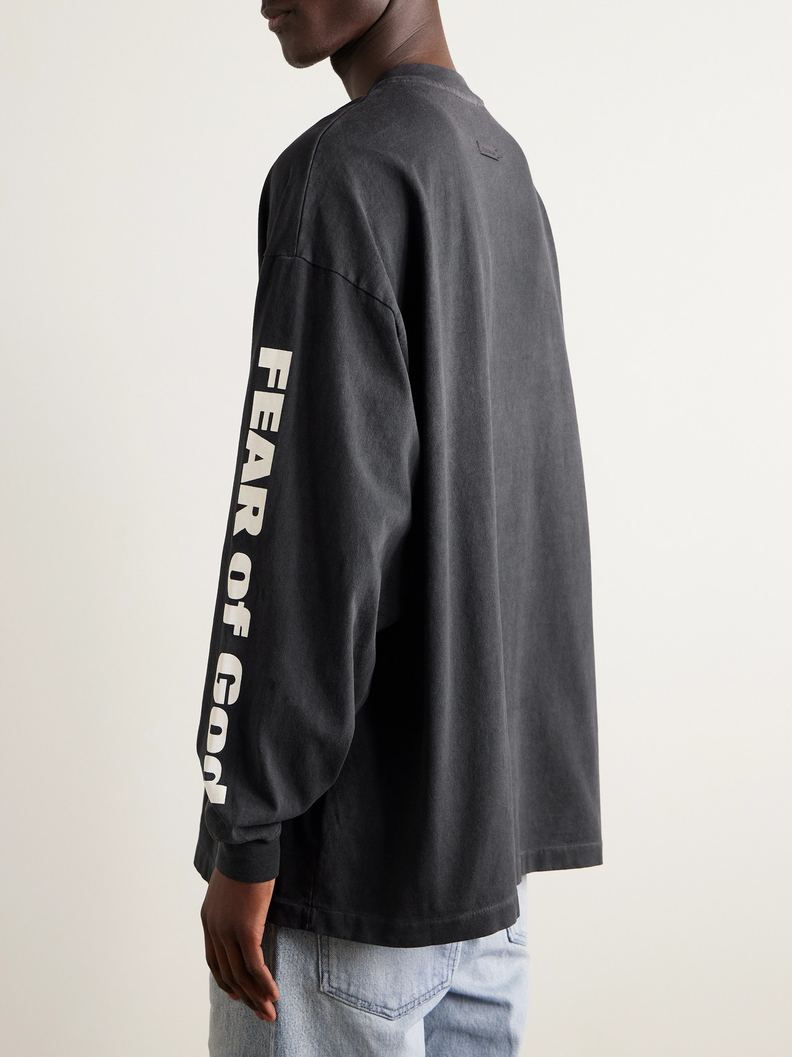 Fear Of God Logo-print Cotton-jersey T-shirt In Black