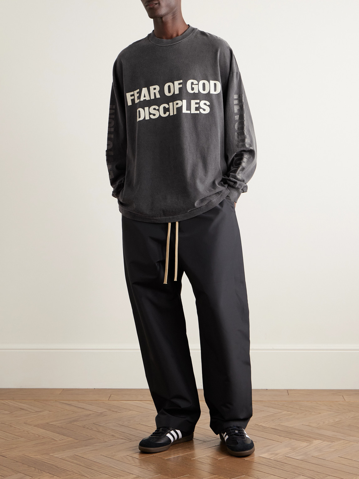 Fear Of God Disciple Logo-print Cotton-jersey T-shirt In Gray