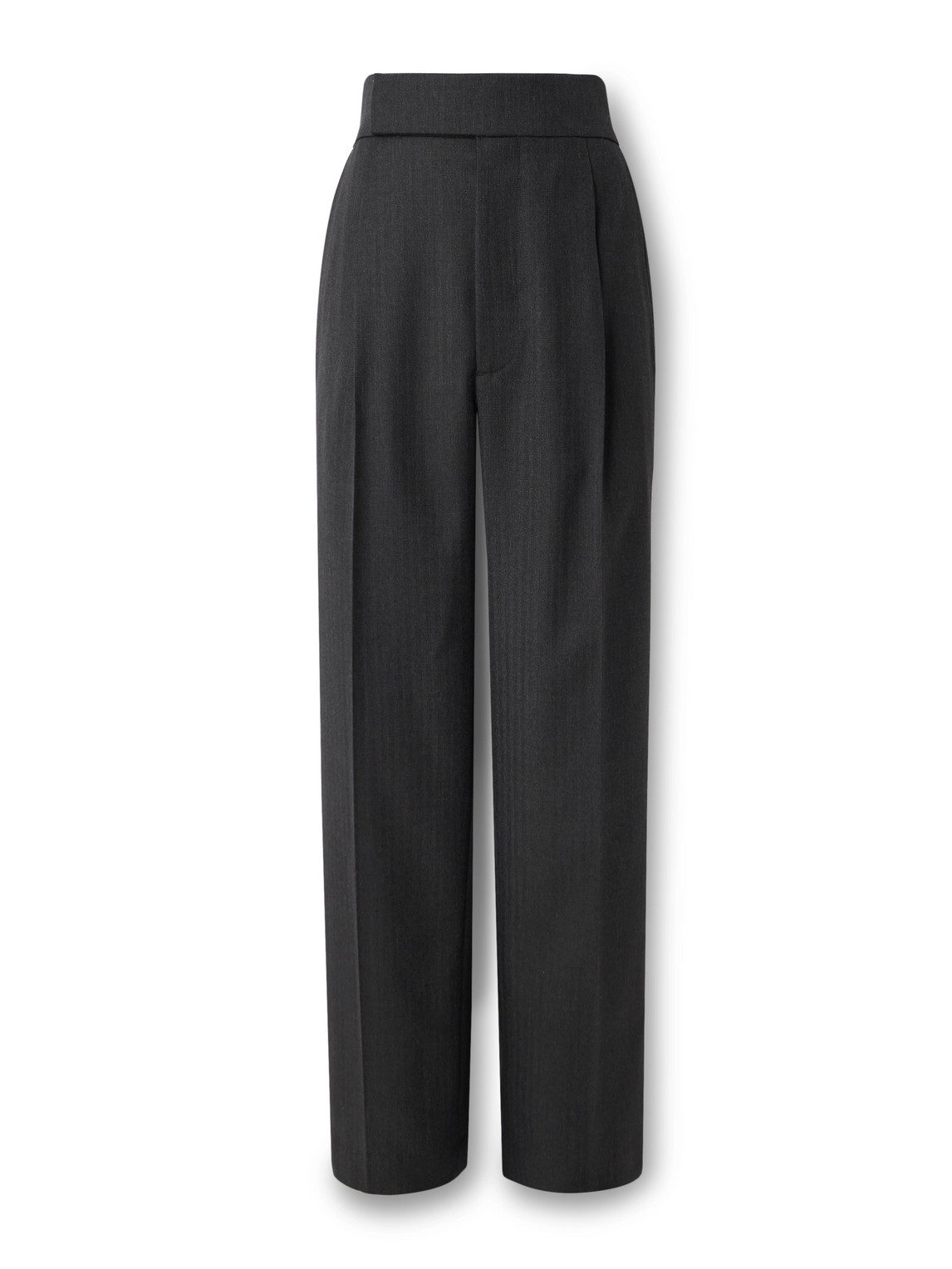 Fear Of God Straight-leg Pleated Virgin Wool-herringbone Suit Trousers In Black