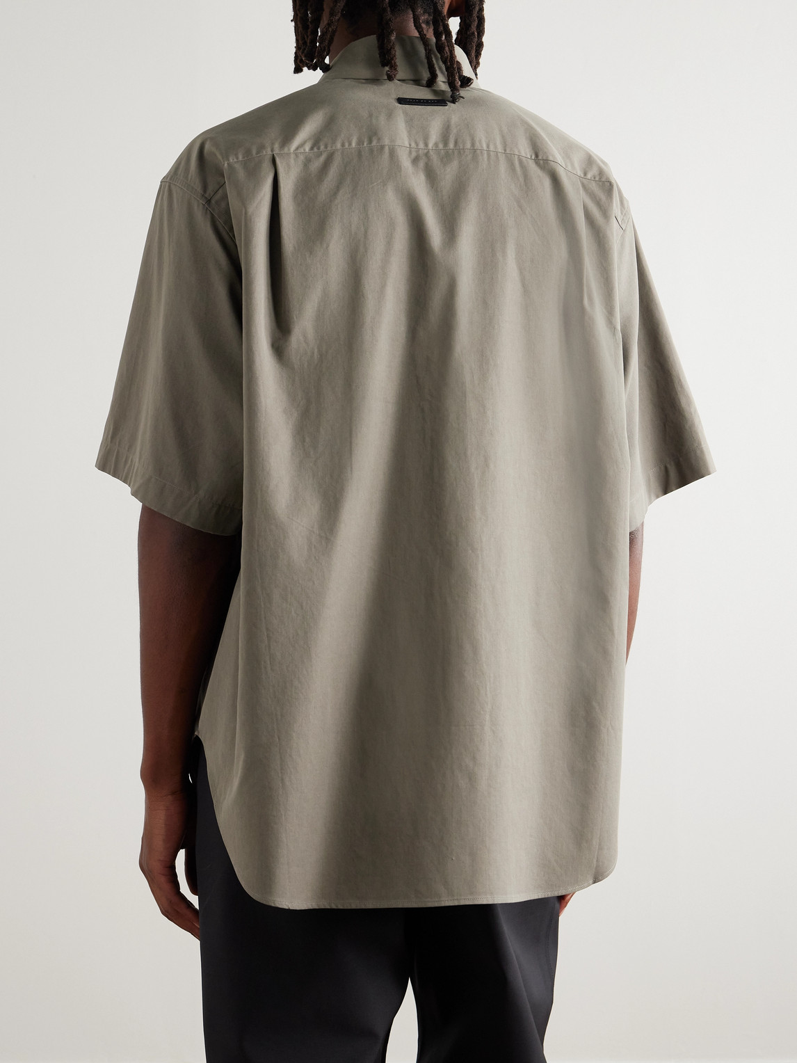Fear Of God Oversized Cotton And Lyocell-blend Twill Shirt In Gray
