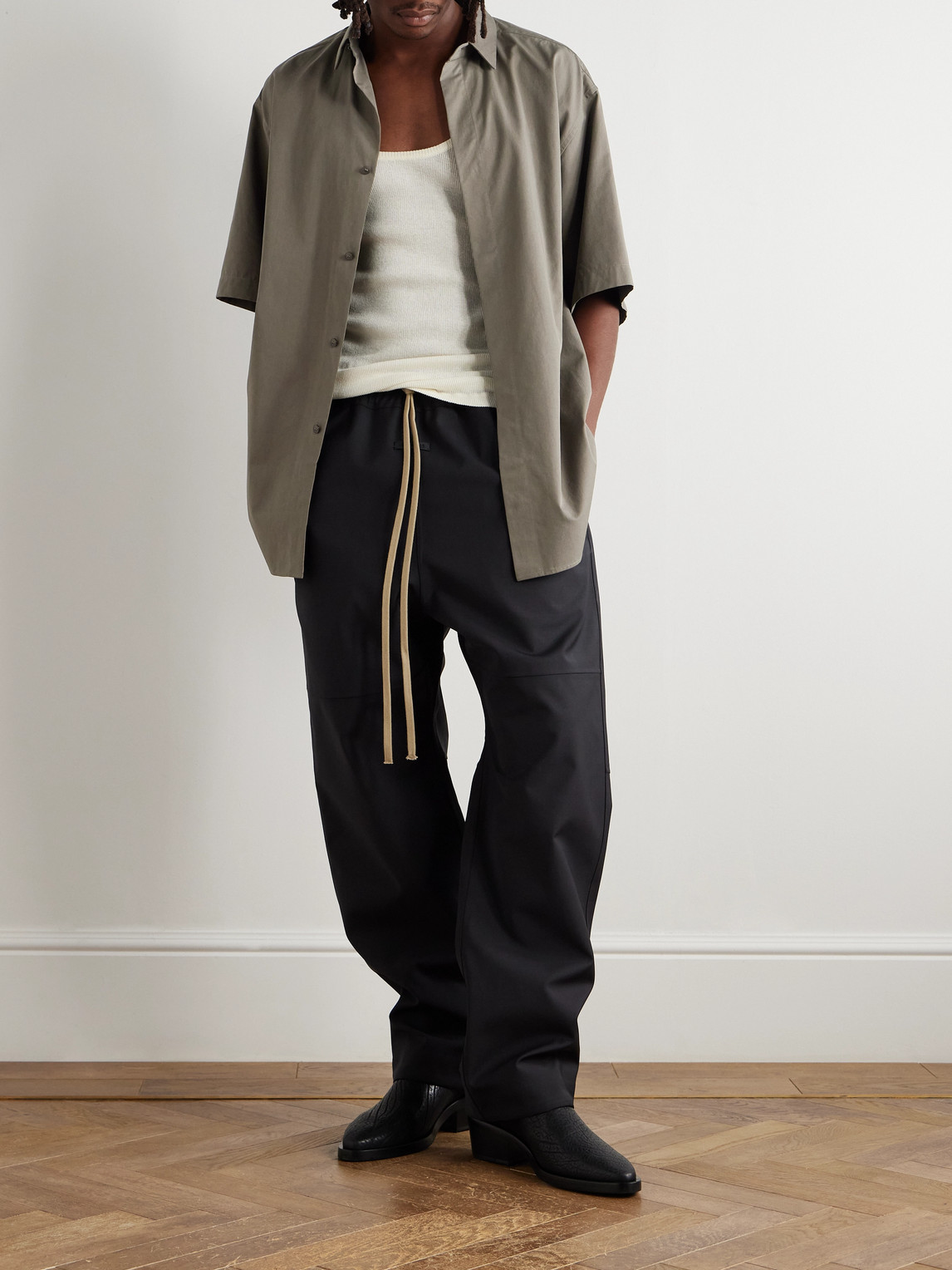 Fear Of God Oversized Cotton And Lyocell-blend Twill Shirt In Gray